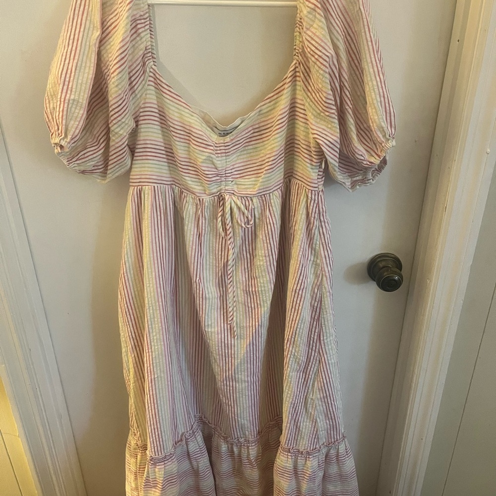 Seersucker Midi Dress